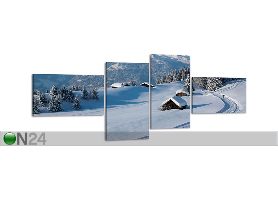 Картина из 4-частей Winter hike 100x40 см увеличить