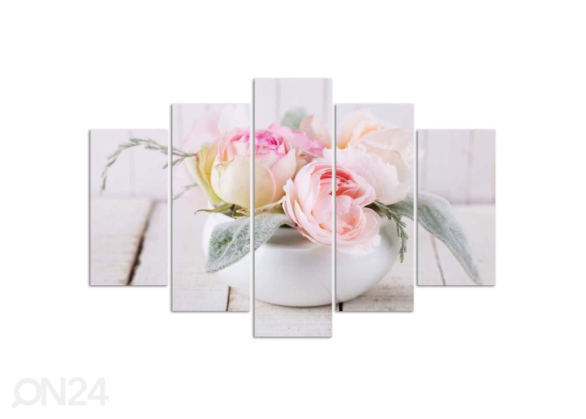 Картина из 5-частей Roses in white vase 100x70 см увеличить