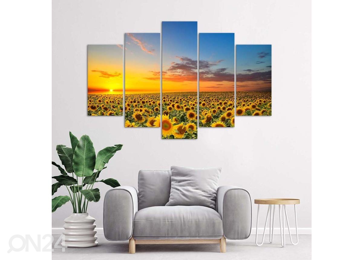 Картина из 5-частей Sunflowers in the meadow 200x100 см увеличить