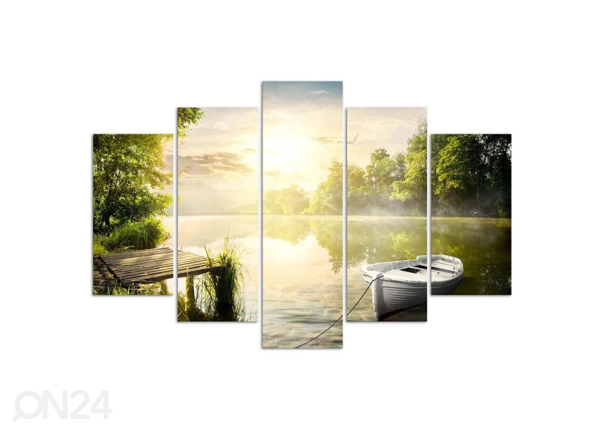 Картина из 5-частей Sunrise over the lake 100x70 см увеличить