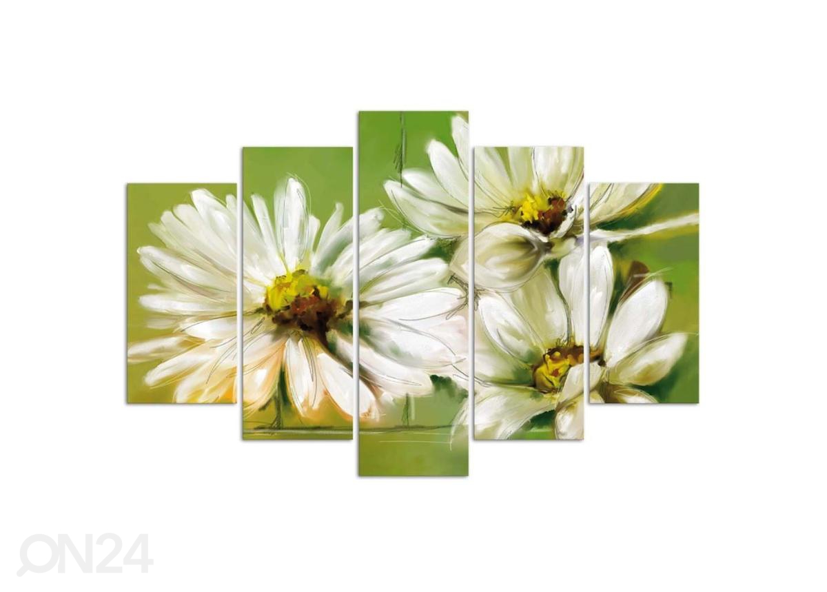 Картина из 5-частей White Flowers 100x70 см увеличить