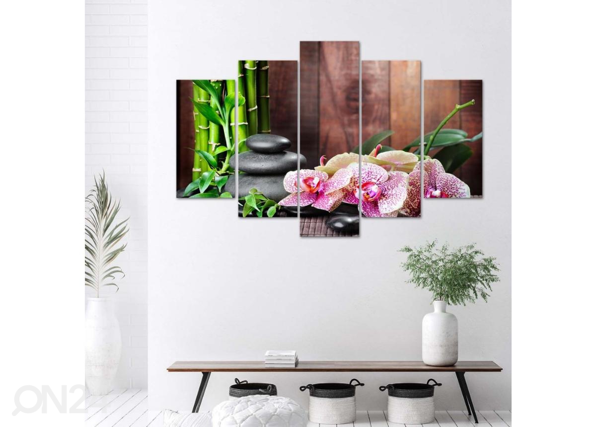 Картина из 5-частей Zen composition with orchid and bamboo 100x70 см увеличить