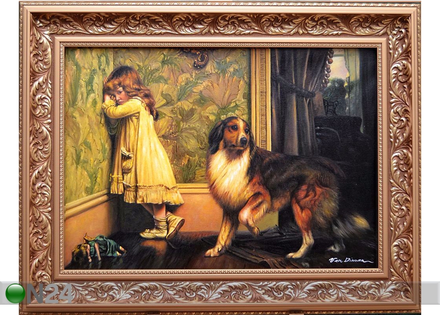 Картина Ребенок с собакой 92x72cm увеличить