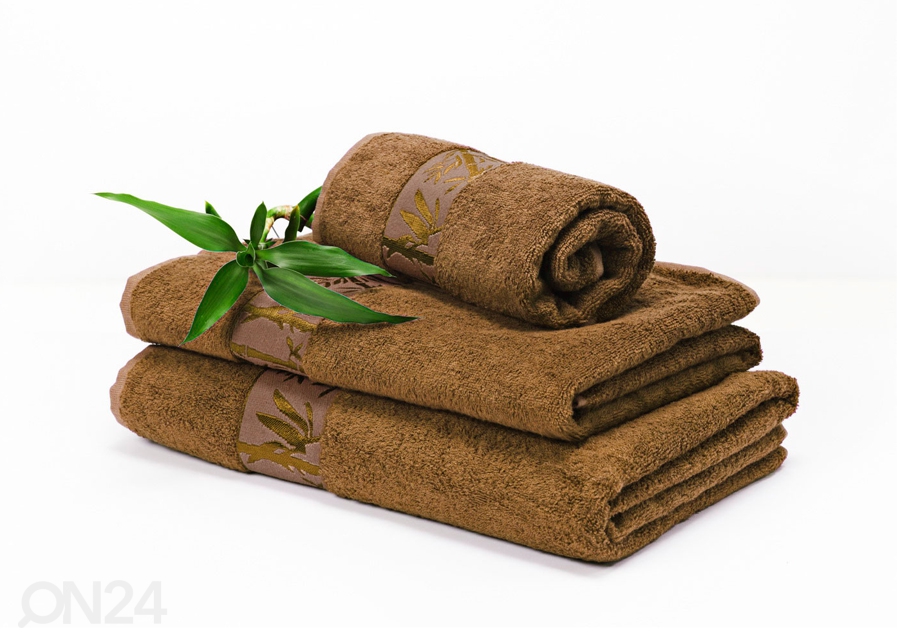 Комплект бамбуковых полотенец, коричневый увеличить