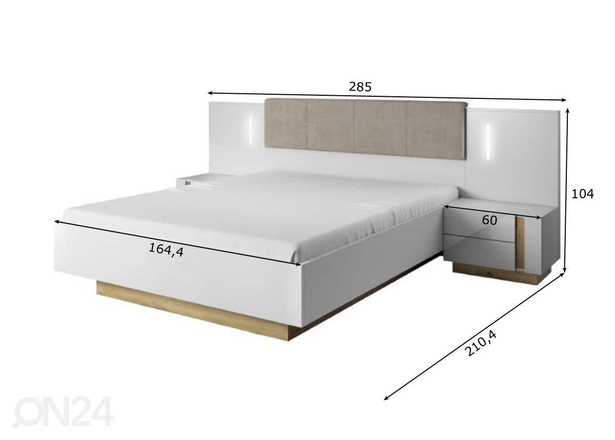 Комплект в спальную комнату Arco 160x200 cm увеличить размеры