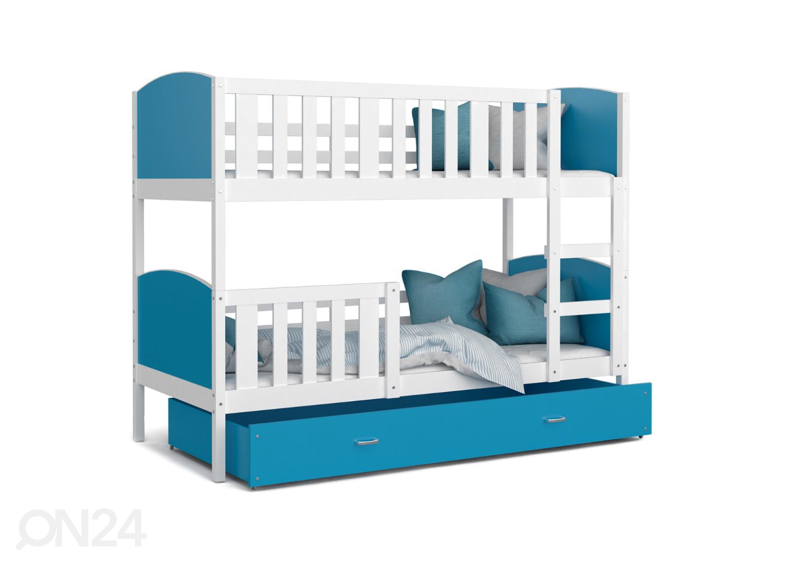 Комплект двухъярусной кровати 80x160 cm, белый/синий увеличить