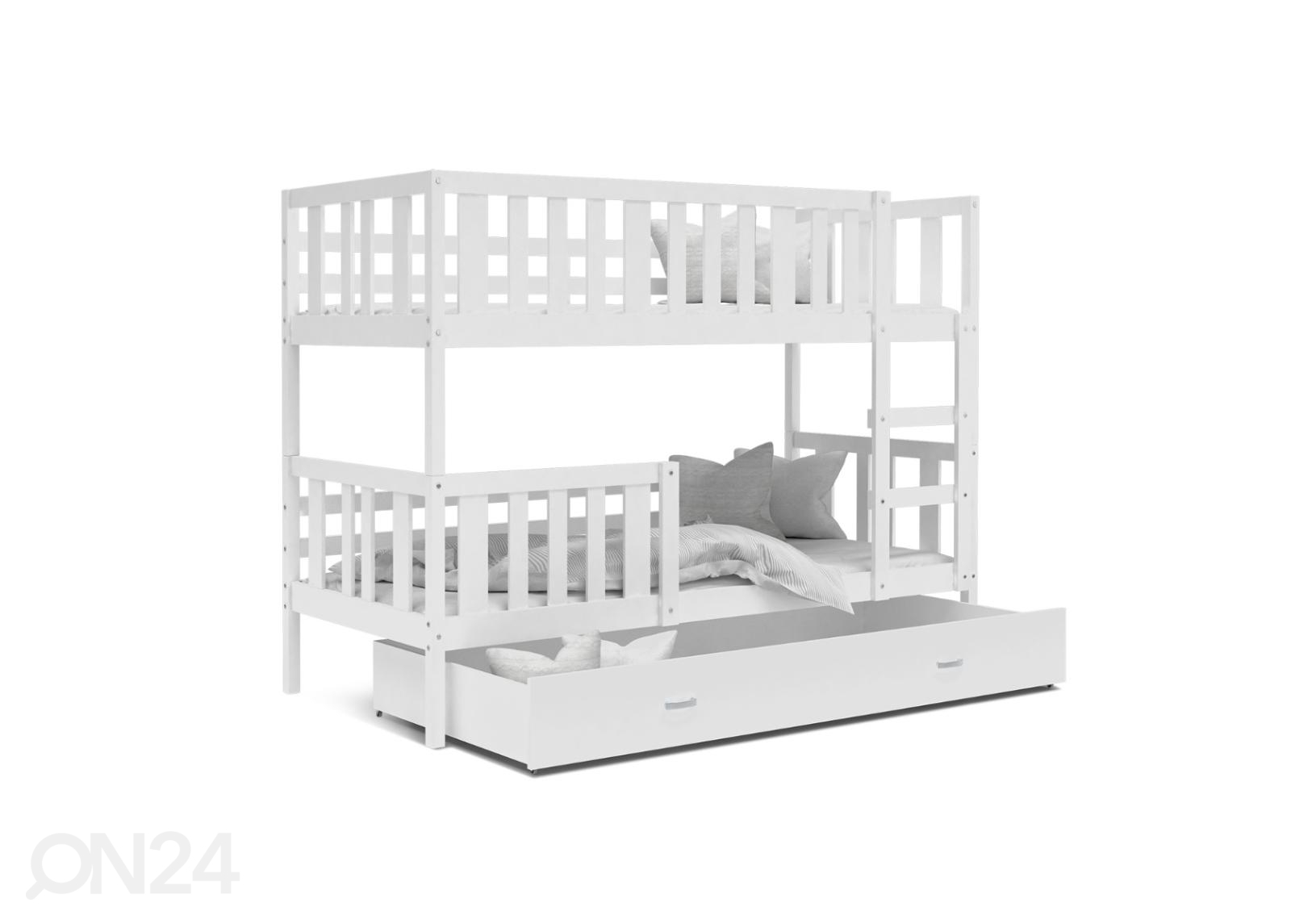Комплект двухъярусной кровати 80x190 cm, белый увеличить