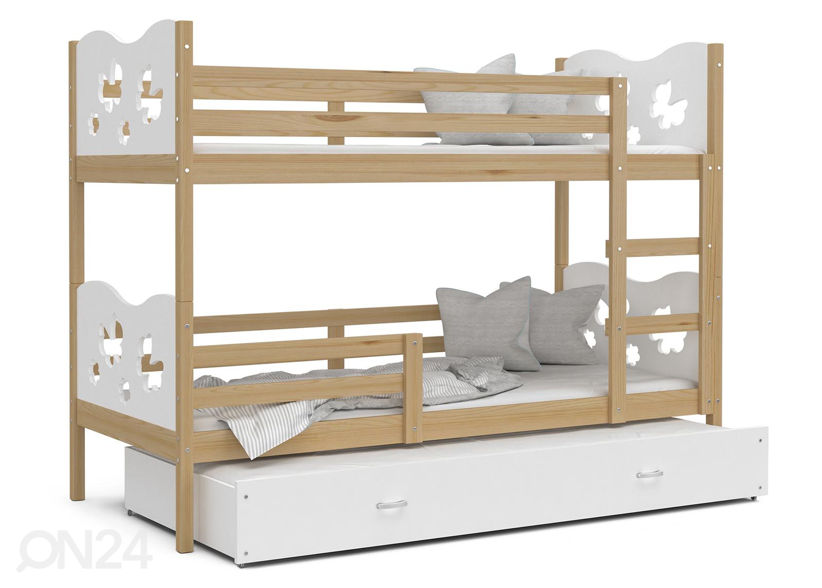 Комплект двухъярусной кровати 80x190 cm, сонома/белый увеличить