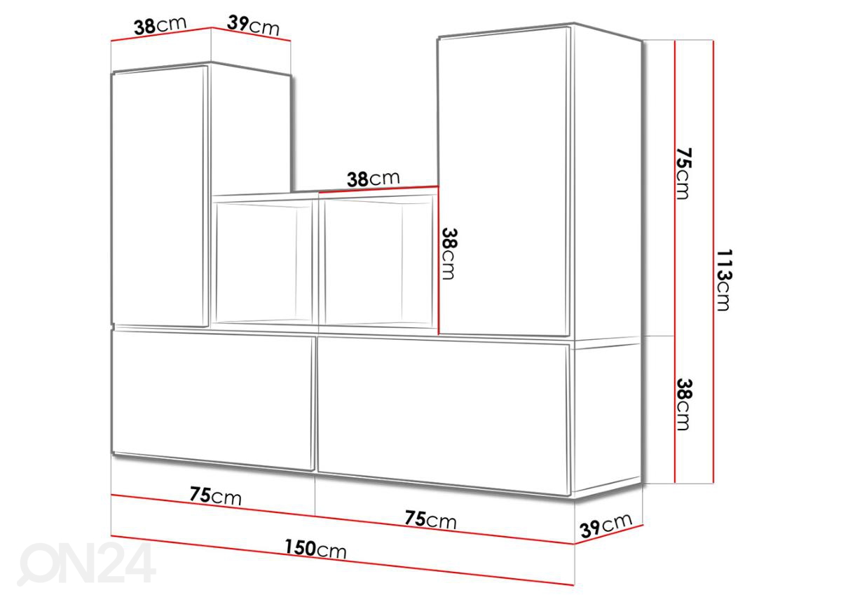 Комплект настенных шкафов и полок Roco XVIII увеличить размеры