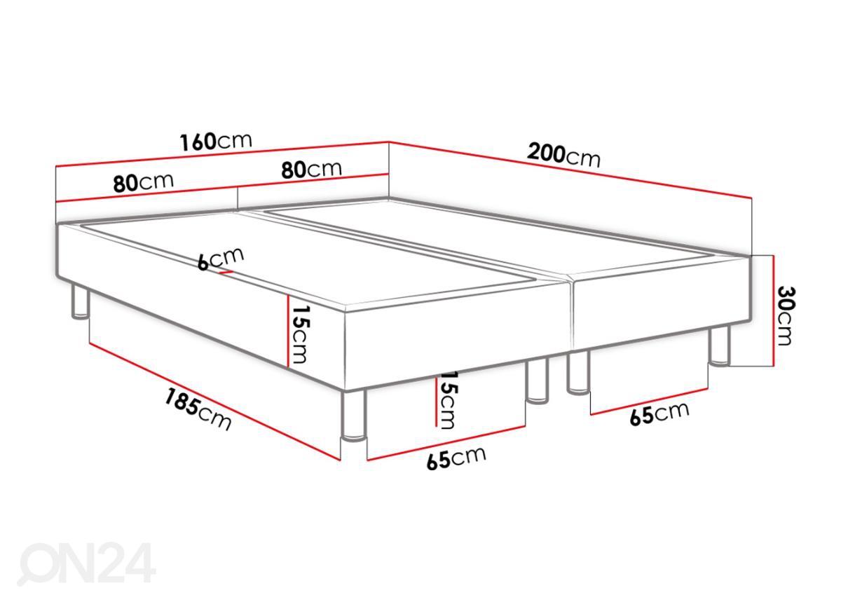 Континентальная кровать 160x200 cm увеличить размеры