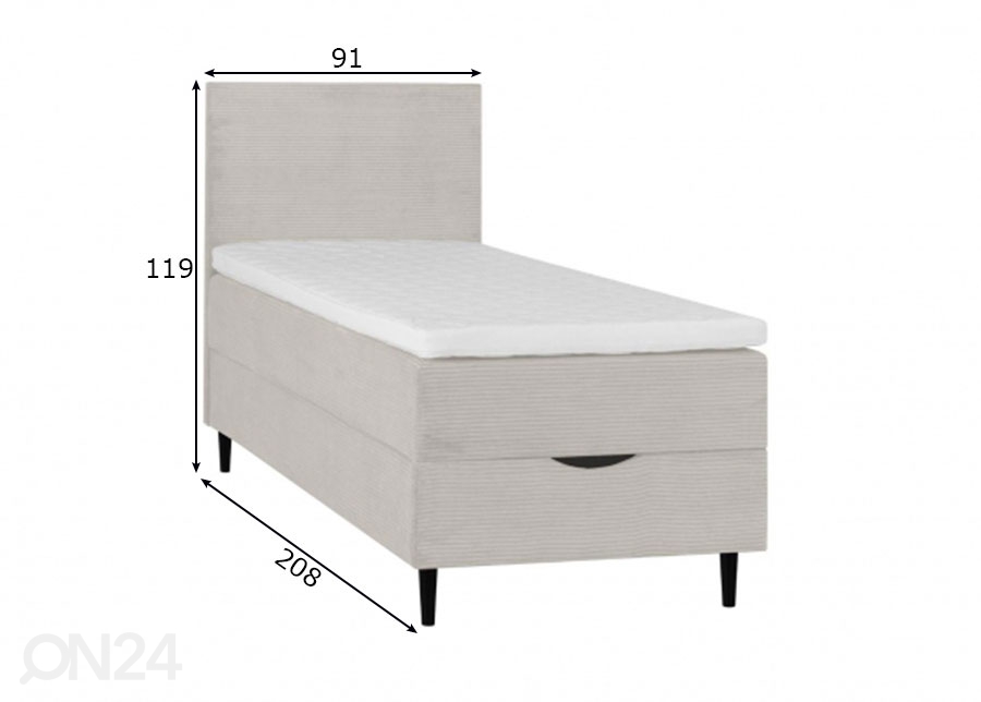 Континентальная кровать Laara 90x200 см увеличить размеры
