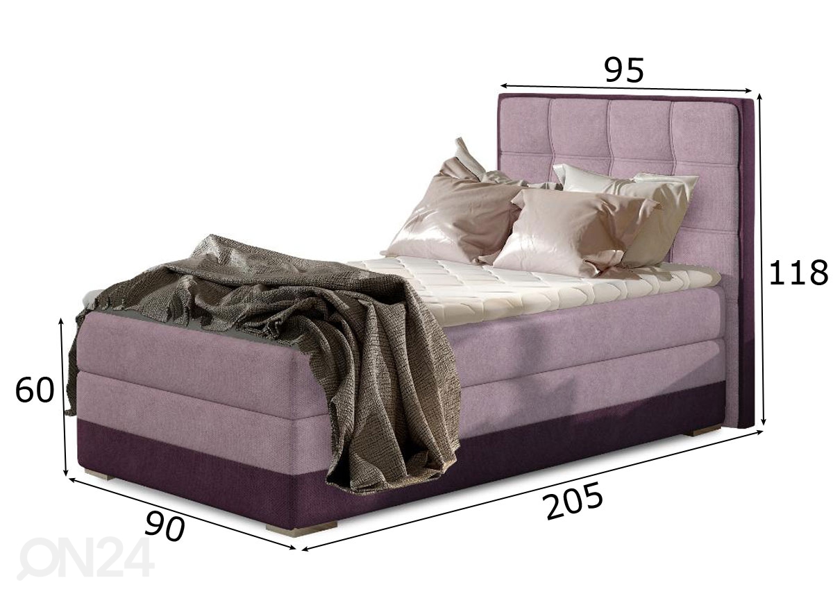 Континентальная кровать с ящиком Kevin 90x200 cm увеличить размеры