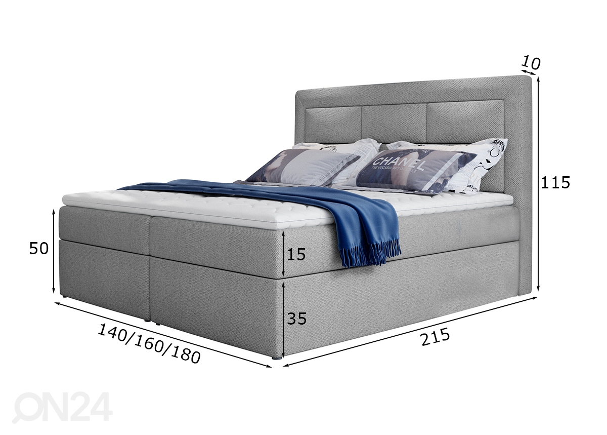 Континентальная кровать с ящиком Vivian 140x200 cm увеличить размеры