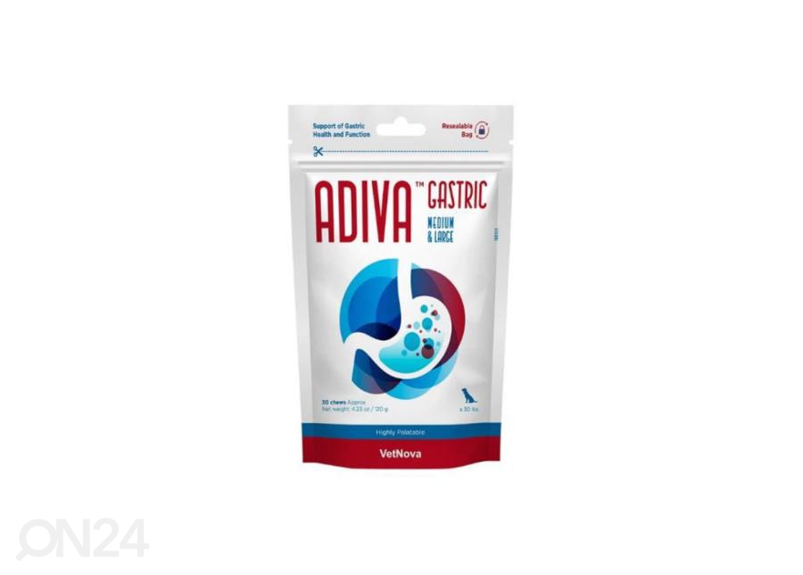 Кормовая добавка VetNova Adiva Gastric Chews MEDIUM/LARGE N30 (для поддержки желудка) для кошек/собак увеличить
