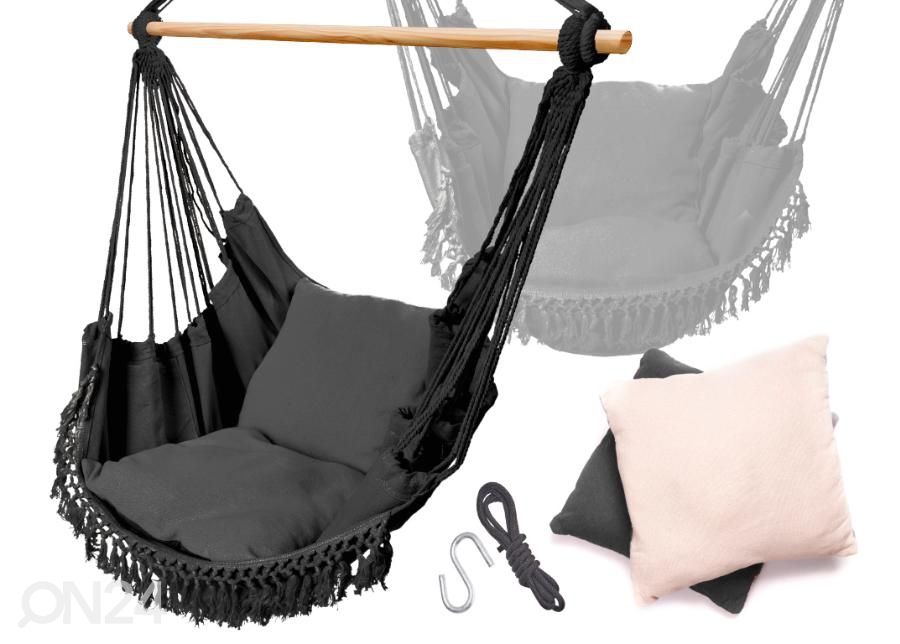 Кресло-гамак с подушками черного цвета увеличить