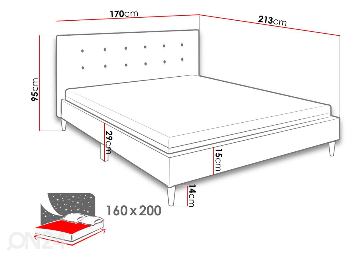 Кровать 160x200 cm увеличить размеры