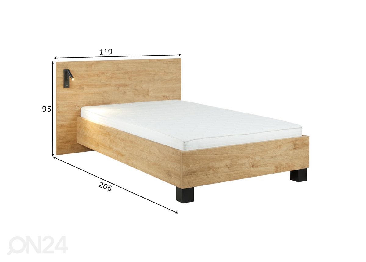 Кровать Clara 90x200 cm + освещение увеличить размеры