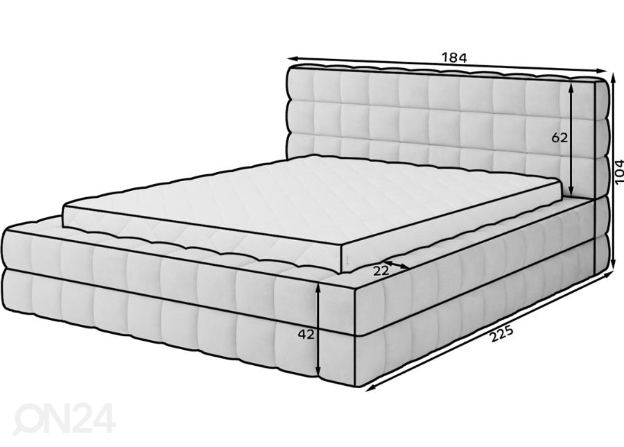 Кровать Diane 140x200 cm увеличить размеры