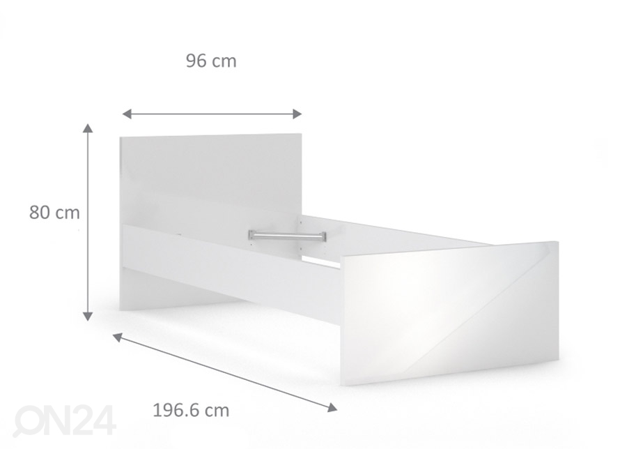 Кровать Naia 90x190 cm, белый глянцевый увеличить размеры