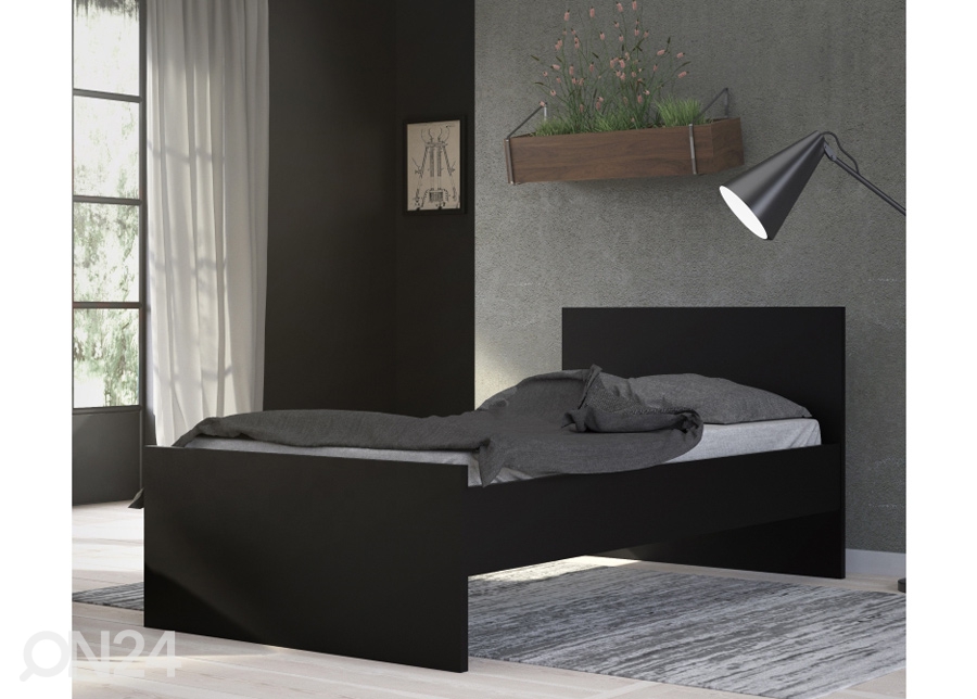 Кровать Naia 90x190 cm, чёрный матовый увеличить