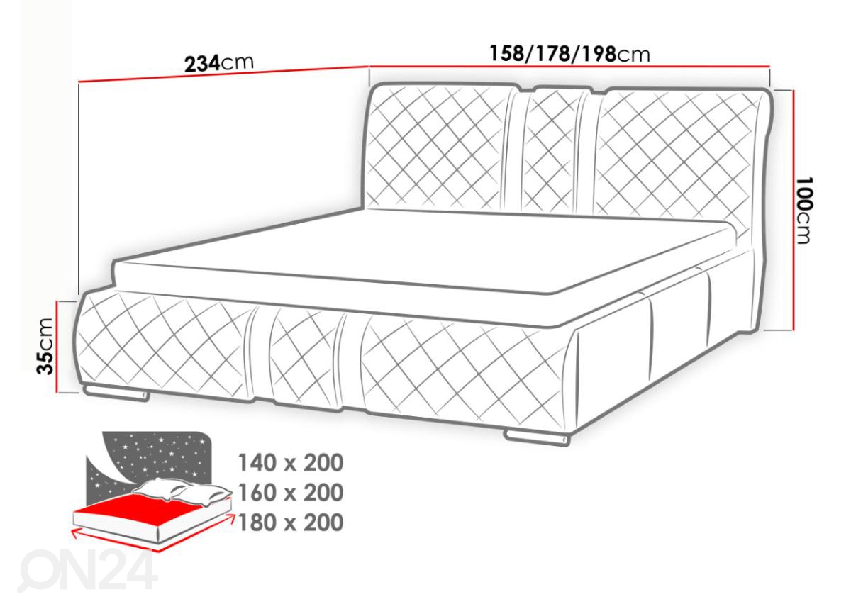 Кровать с подъемным механизмом 140x200 cm увеличить размеры