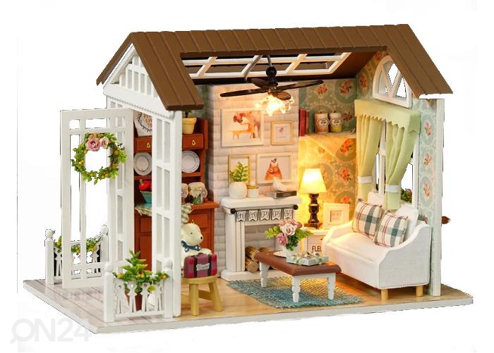 Кукольный домик + мебель со светодиодной подсветкой увеличить