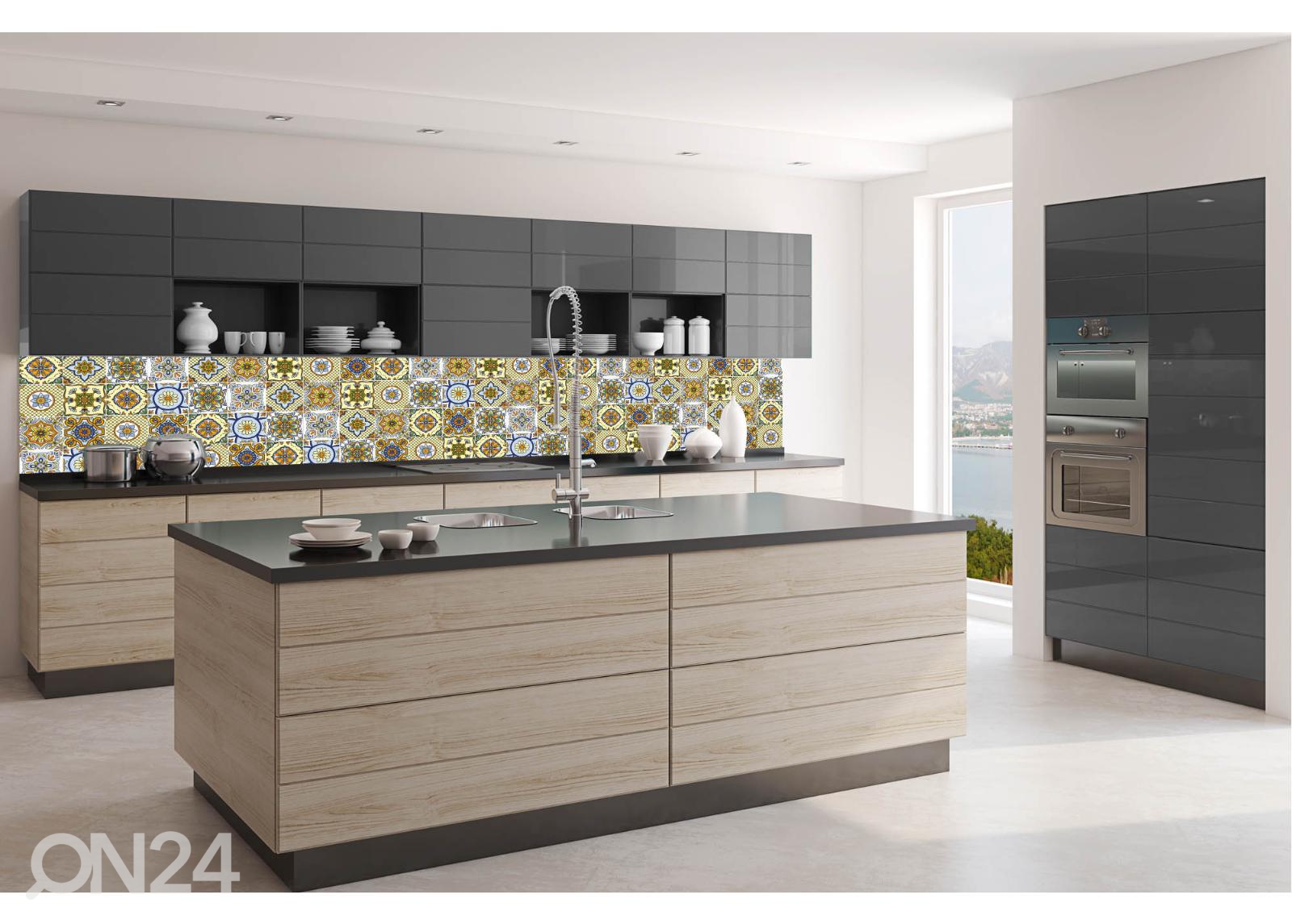 Кухонный фартук Ornamental Tiles Yellow 180x60 см увеличить