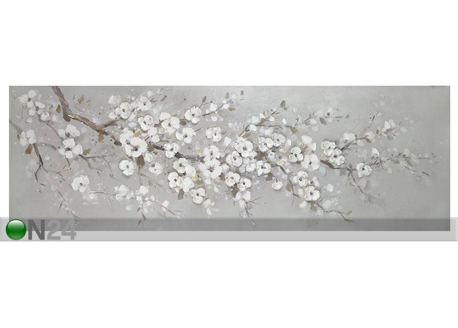 Масляная картина Белая вишня цветёт 50х150 см увеличить
