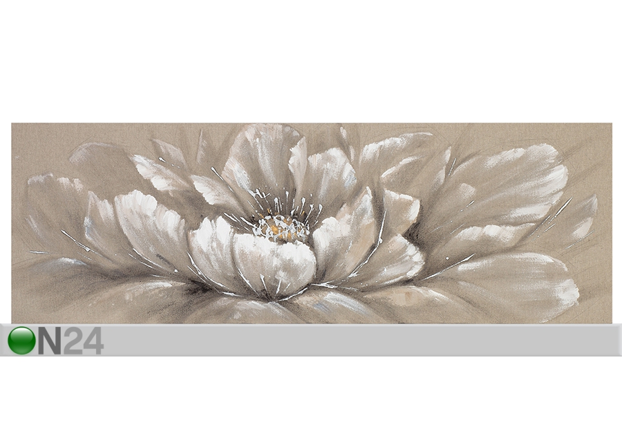 Масляная картина "Белый цветок" 50x150 cm увеличить