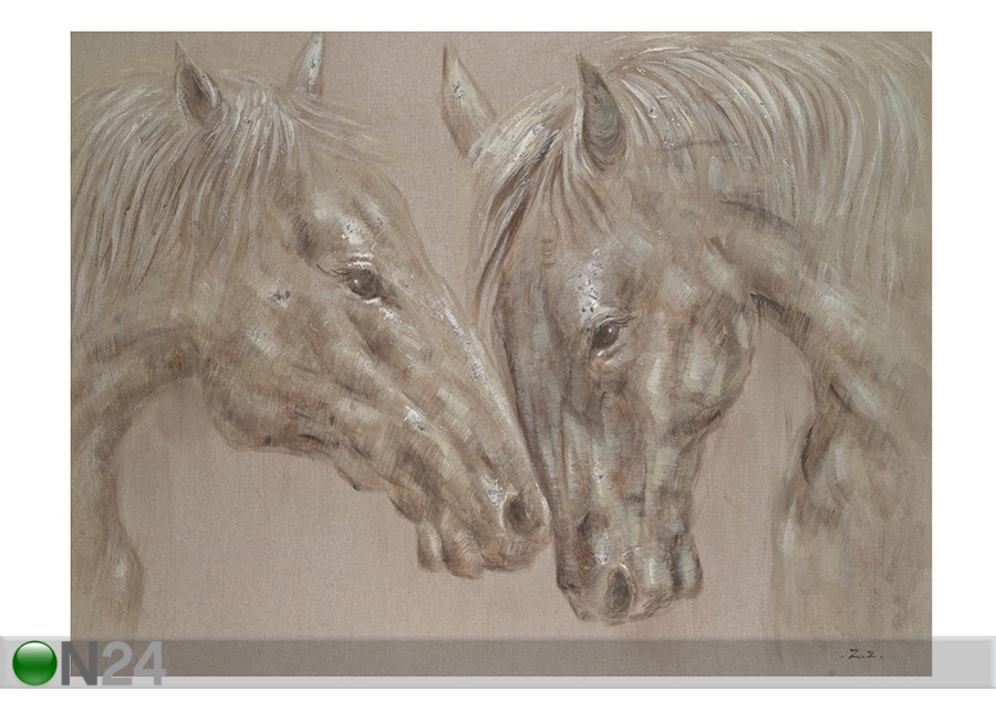 Масляная картина Две лошади 90х120 см увеличить