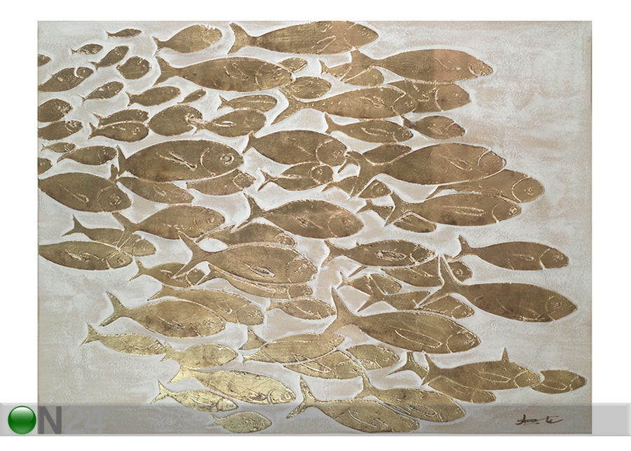 Масляная картина Золотые рыбки 90x120 см увеличить