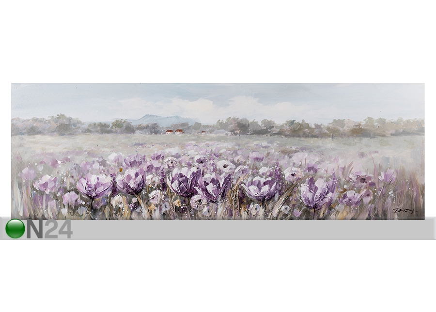 Масляная картина Фиолетовые цветы 50х150 см увеличить