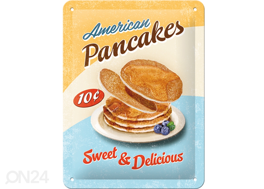 Металлический постер в ретро-стиле American Pancakes 15x20 см увеличить