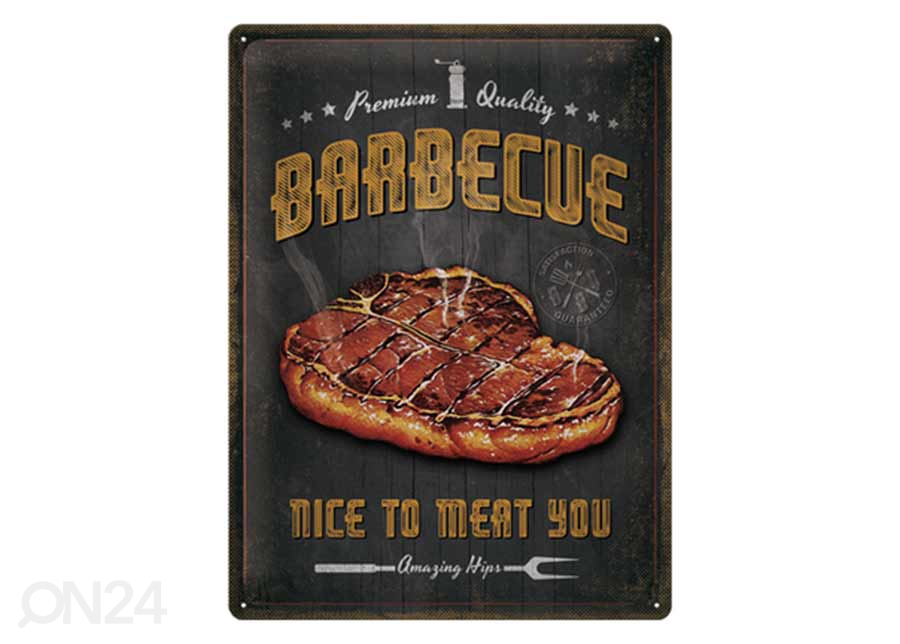 Металлический постер в ретро-стиле Barbecue Nice To Meat You 30x40 cm увеличить