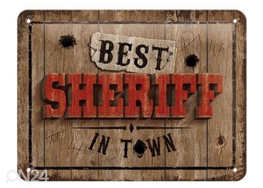 Металлический постер в ретро-стиле Best Sheriff in Town 15x20 cm увеличить