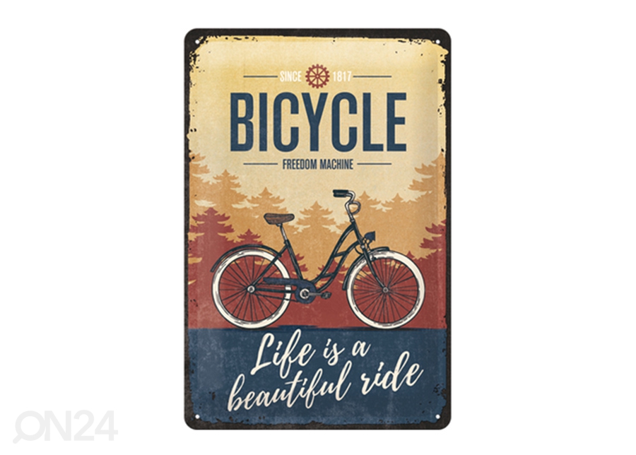Металлический постер в ретро-стиле Bicycle Life is a beautiful ride 20x30 см увеличить