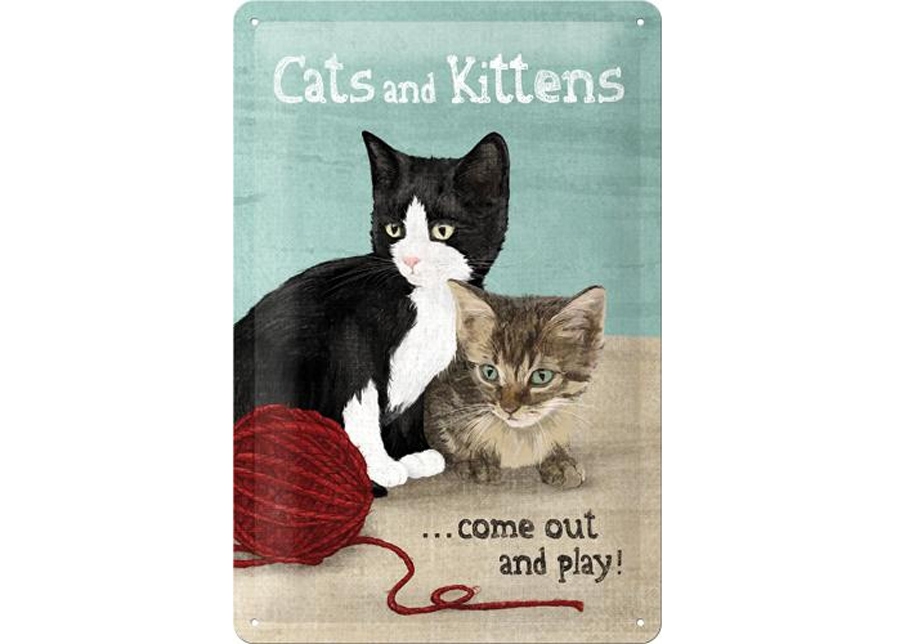 Металлический постер в ретро-стиле Cats and Kittens 20x30cm увеличить