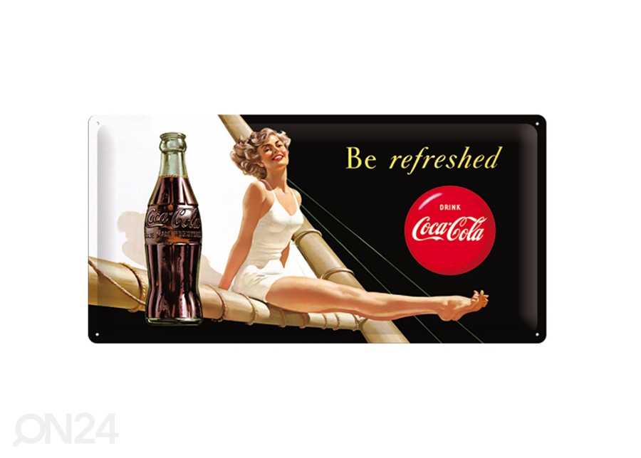 Металлический постер в ретро-стиле Coca-Cola Be Refreshed 25x50cm увеличить