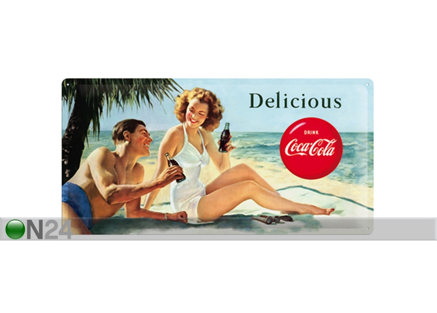 Металлический постер в ретро-стиле Coca-Cola Delicious 25x50cm увеличить