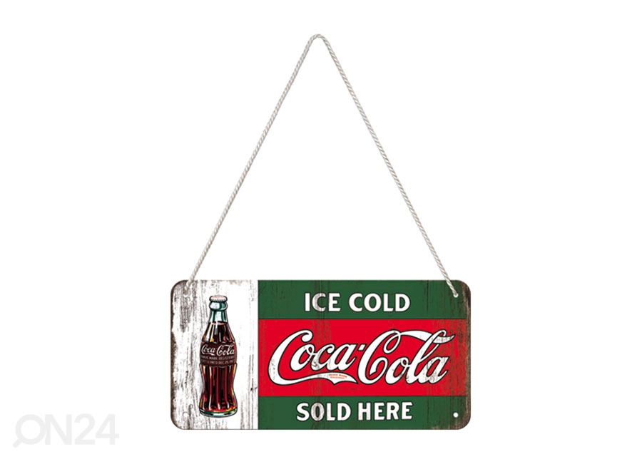 Металлический постер в ретро-стиле Coca-Cola Ice Cold Sold Here 10x20 cm увеличить