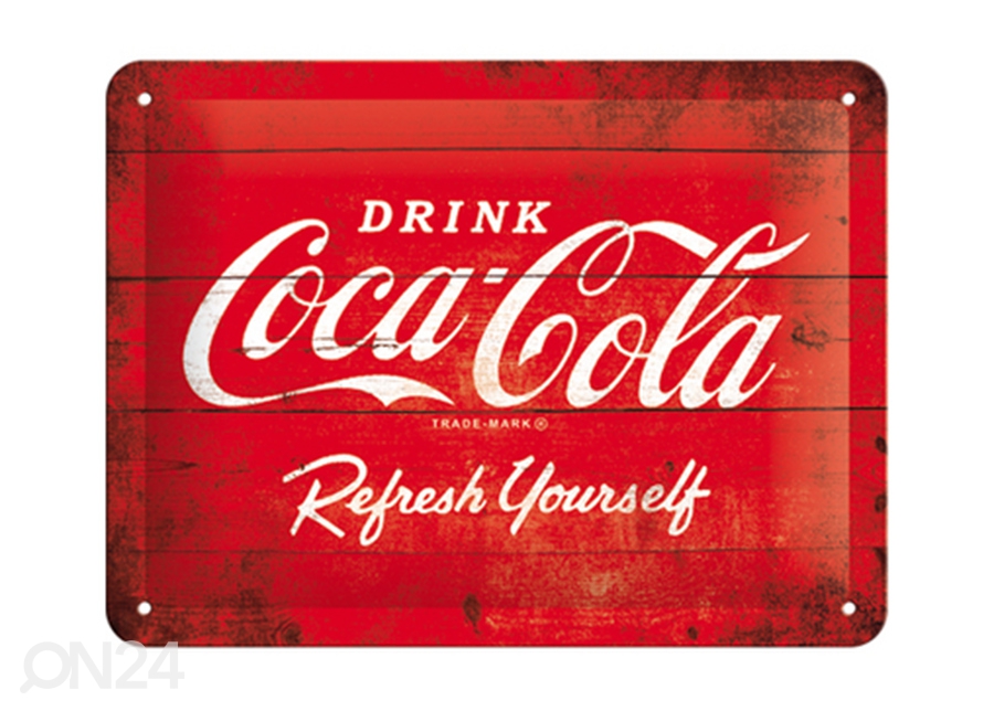 Металлический постер в ретро-стиле Coca-Cola logo 15x20 см увеличить