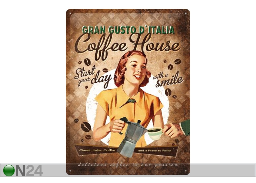 Металлический постер в ретро-стиле Coffe House 30x40 см увеличить