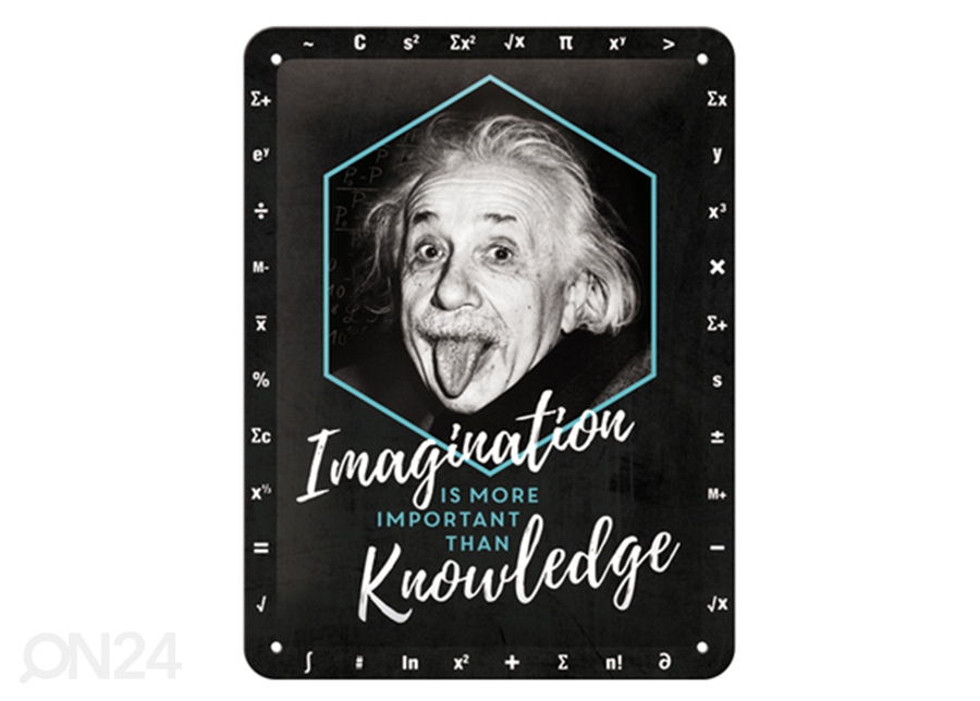 Металлический постер в ретро-стиле Einstein - Imagination & Knowledge 15x20 см увеличить