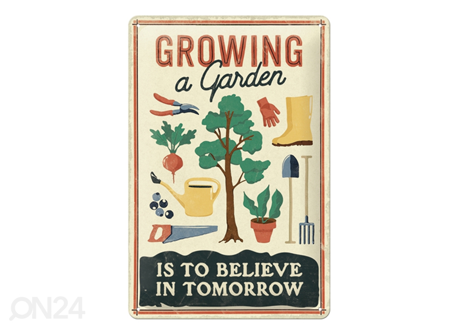 Металлический постер в ретро-стиле Growing a garden 20x30 cm увеличить