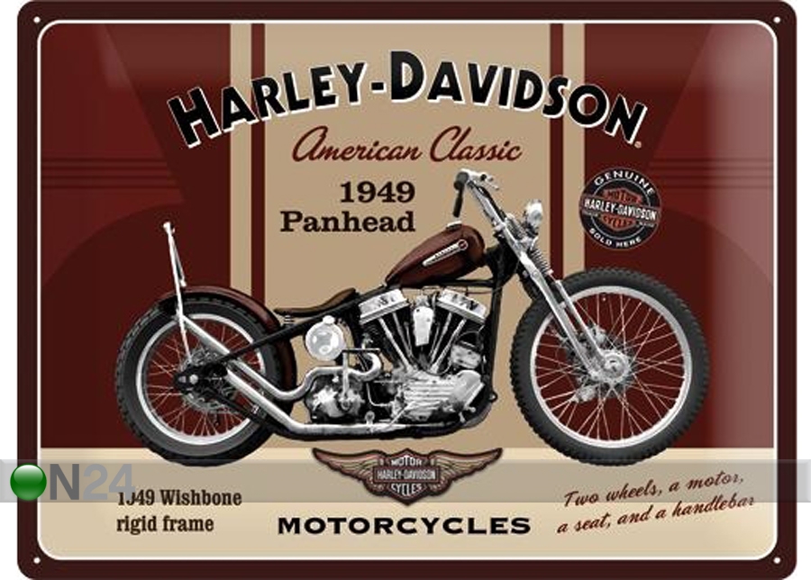 Металлический постер в ретро-стиле Harley-Davidson Panhead 30x40 см увеличить