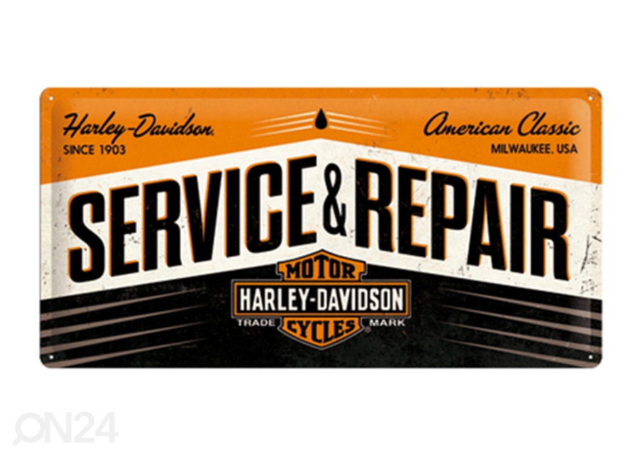 Металлический постер в ретро-стиле Harley-Davidson Service & Repair 25x50 см увеличить