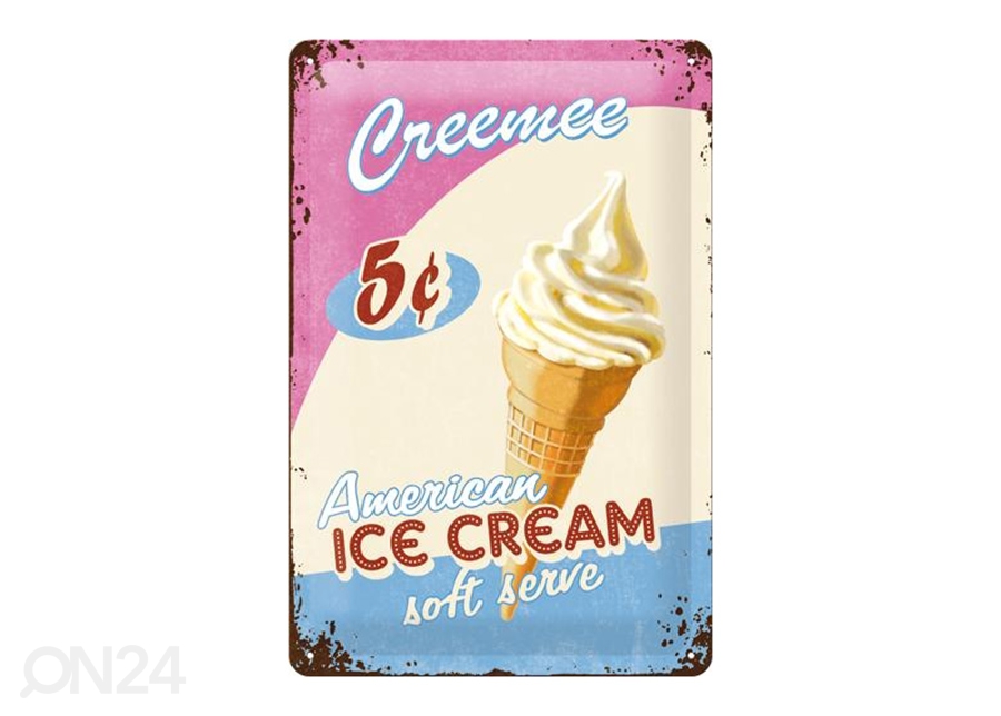 Металлический постер в ретро-стиле Ice Cream 20x30 см увеличить