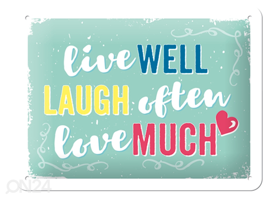 Металлический постер в ретро-стиле Live well, laugh often, love much 15x20 см увеличить