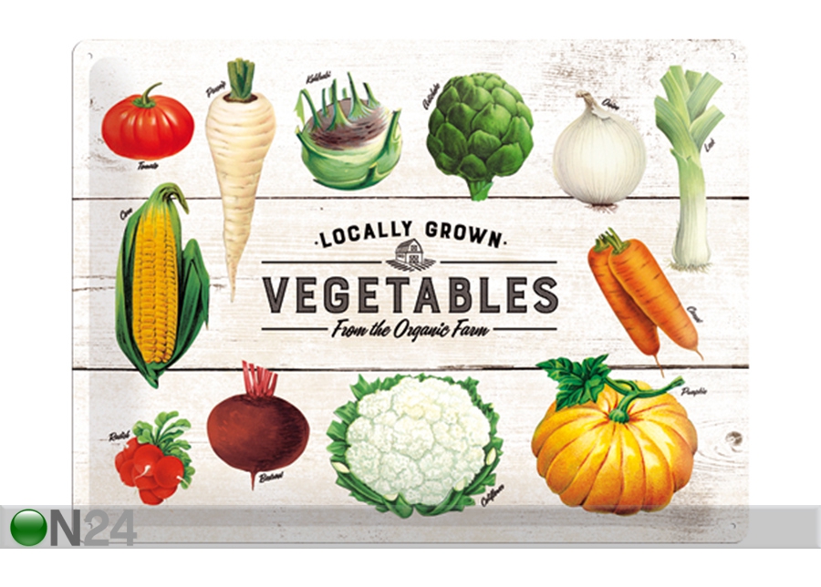Металлический постер в ретро-стиле Locally Grown Vegetables 30x40 см увеличить