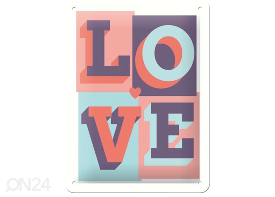 Металлический постер в ретро-стиле Love 15x20 cm увеличить